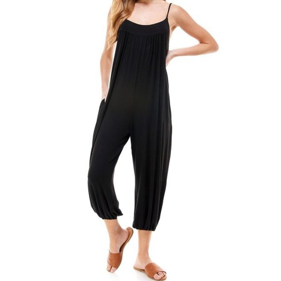 Black Harem Jumper with Adjustable Straps - Picture 3 of 6